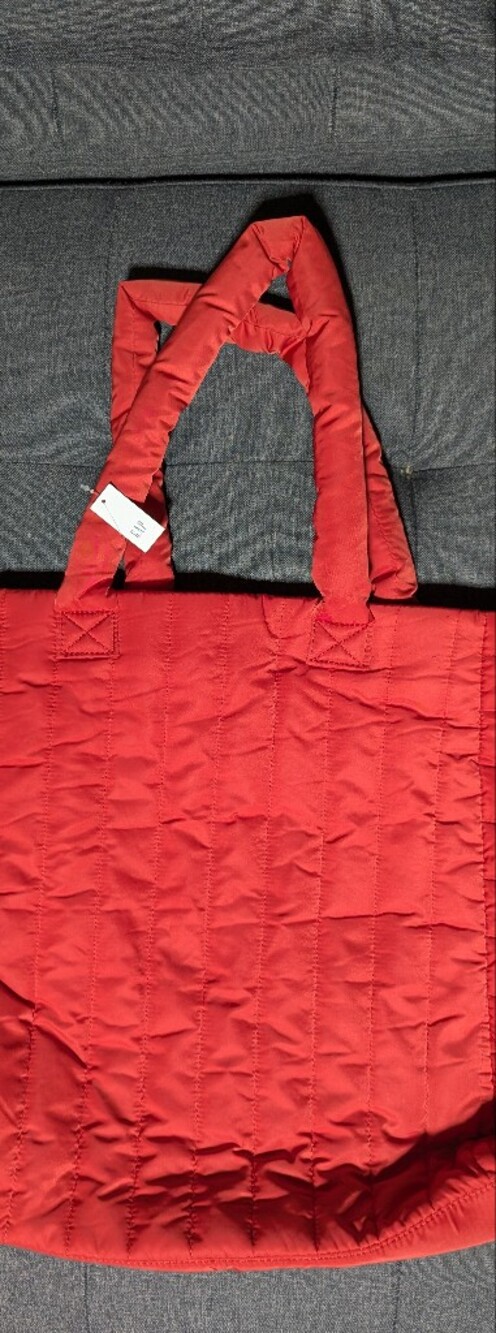GAP Red Quilted Padded Tote Bag